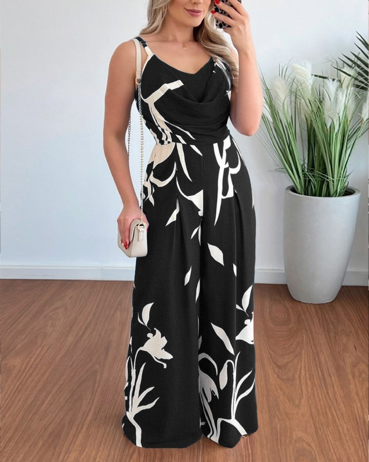 Dams elegant jumpsuit med Casino-ärmar och drapering Mirla-Eva Jonsson