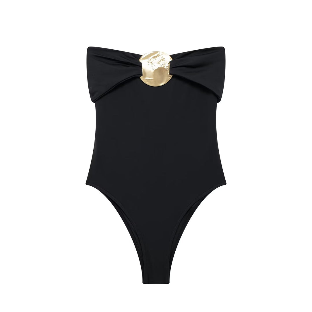 Dams elegant one-piece baddräkt med dekorativt slingdetalj Mirla-Eva Jonsson