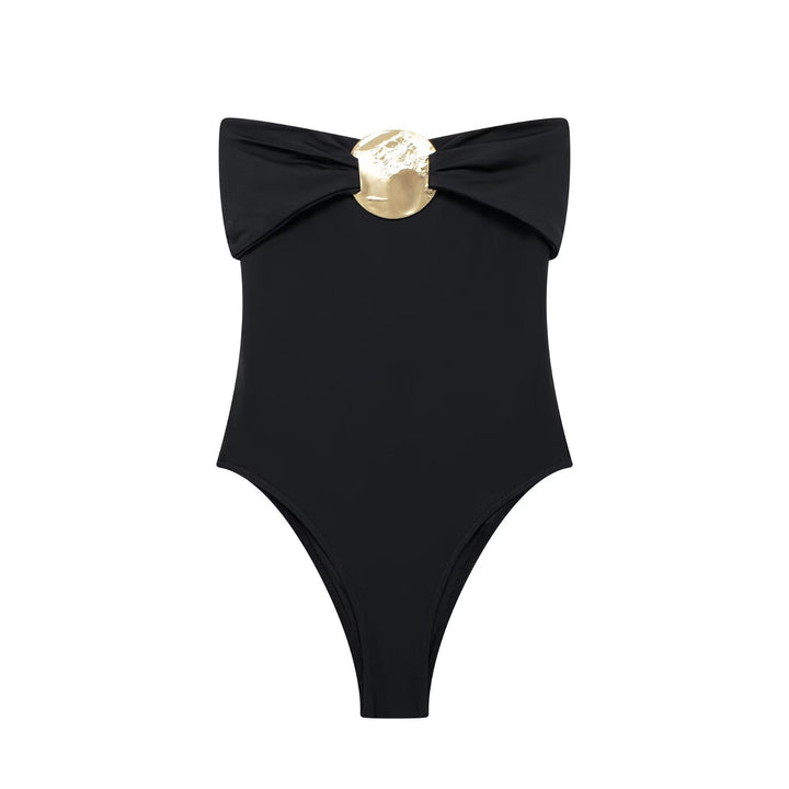 Dams elegant one-piece baddräkt med dekorativt slingdetalj Mirla-Eva Jonsson