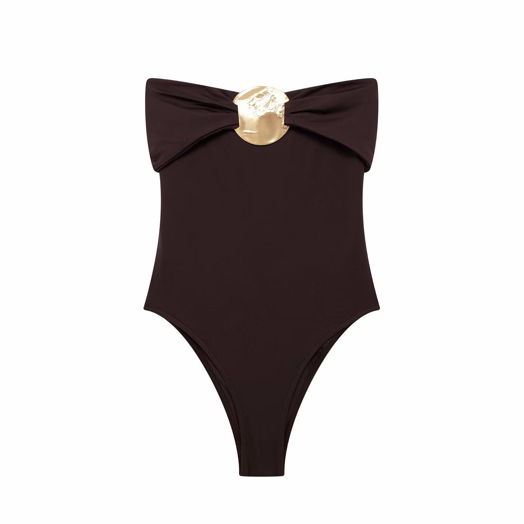 Dams elegant one-piece baddräkt med dekorativt slingdetalj Mirla-Eva Jonsson