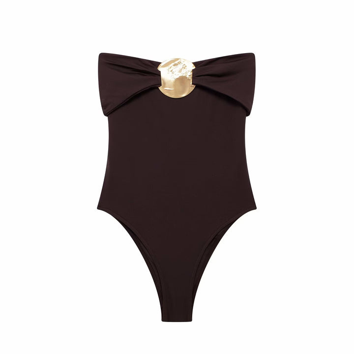 Dams elegant one-piece baddräkt med dekorativt slingdetalj Mirla-Eva Jonsson