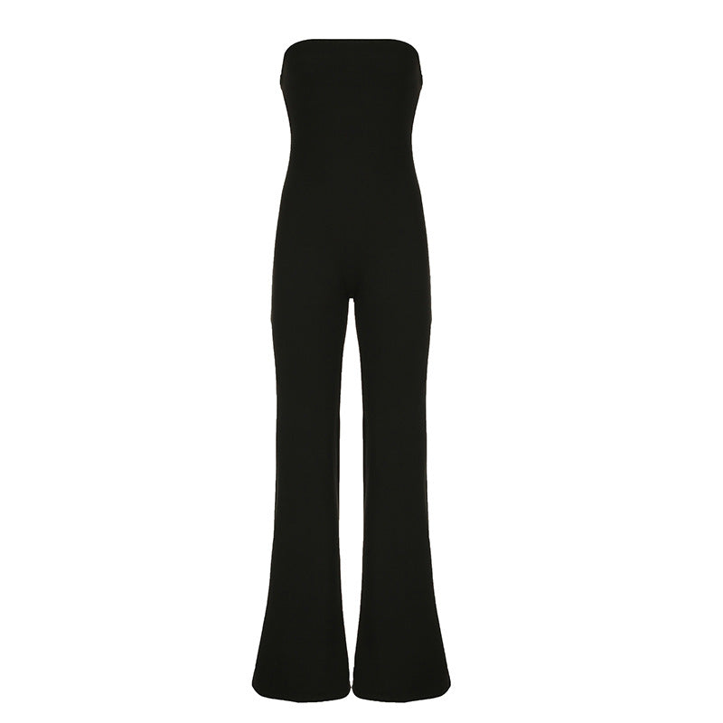 Dams eleganta jumpsuit i avslappnad design med bandeau-overdel och vida ben Mirla-Eva Jonsson
