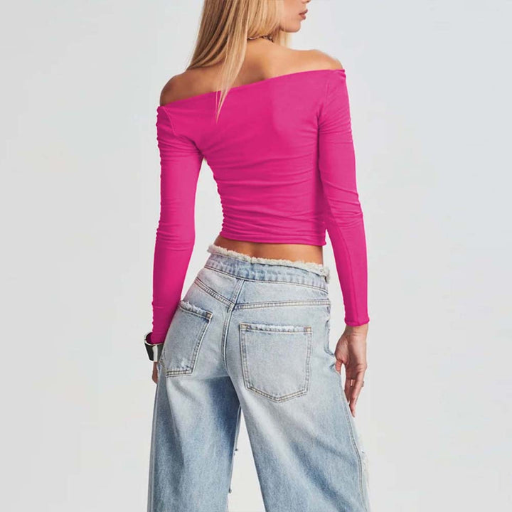 Dams figursydda crop top med asymmetrisk urtagning Mirla-Eva Jonsson
