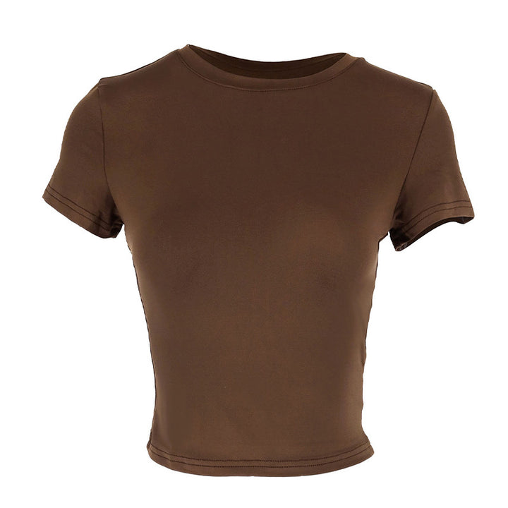 Dams figurtight Crop-Top med rund halsringning och elastiskt material Mirla-Eva Jonsson