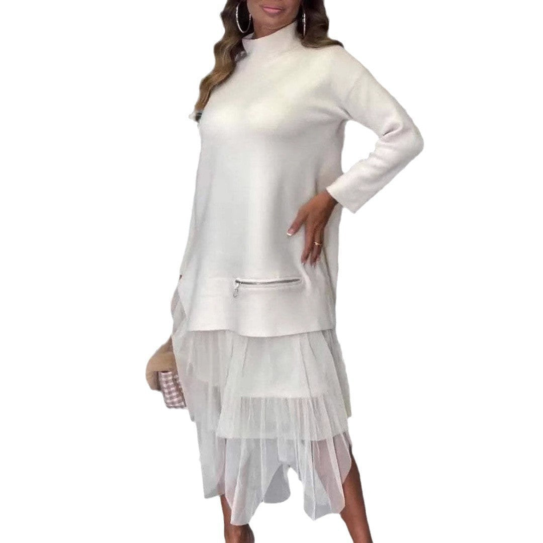 Dams hoodie klänning med tulle trim Mirla-Eva Jonsson