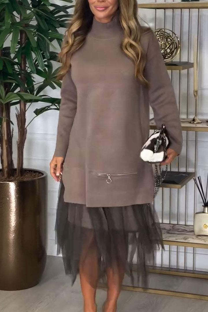 Dams hoodie klänning med tulle trim Mirla-Eva Jonsson
