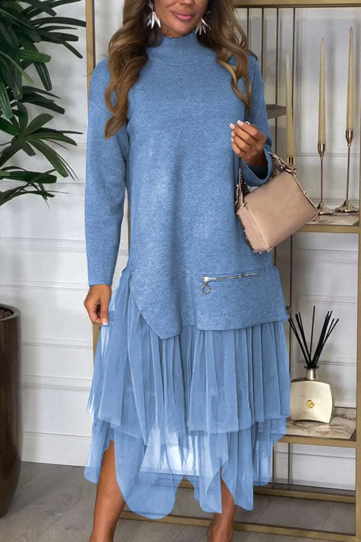 Dams hoodie klänning med tulle trim Mirla-Eva Jonsson