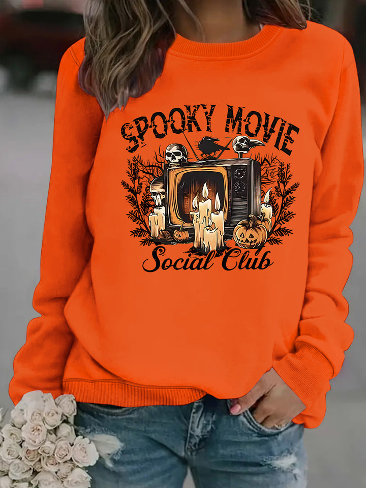 Dams hoodie med läskigt filmmotiv och avslappnad passform Mirla-Eva Jonsson