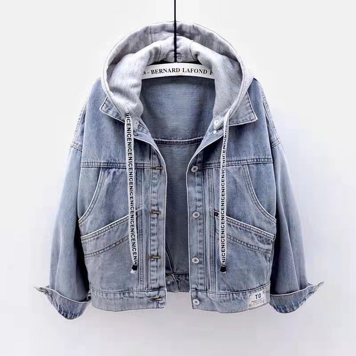 Dams jeansjacka med integrerad hoodie Mirla-Eva Jonsson