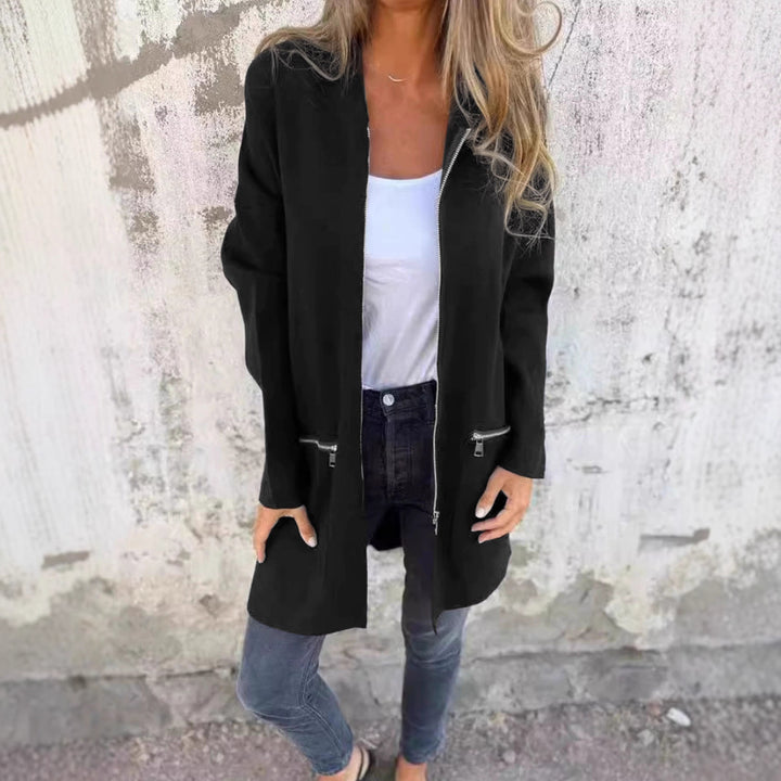 Dams lång cardigan med hel dragkedja och praktiska fickor Eva Jonsson-Eva Jonsson