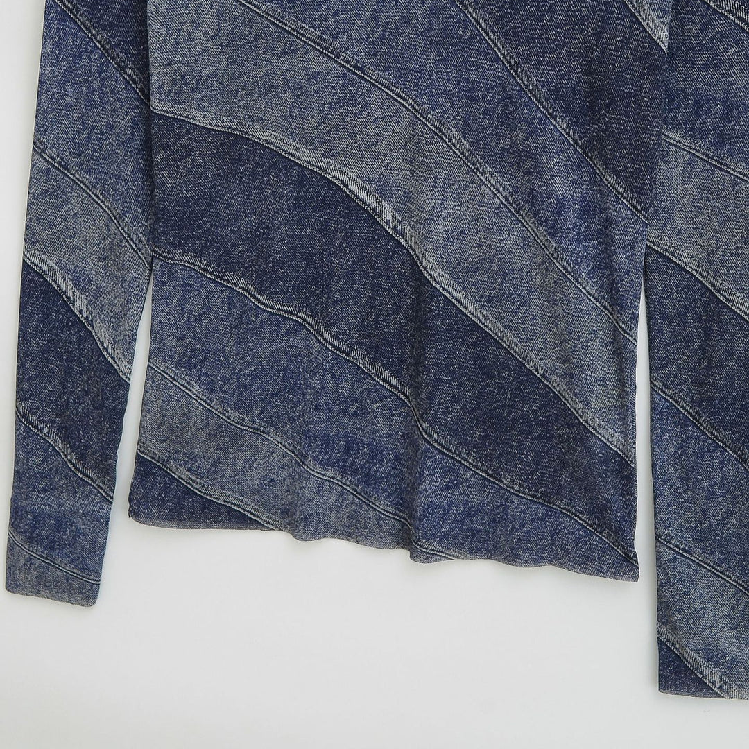Dams långärmad topp med elegant denimdesign Mirla-Eva Jonsson
