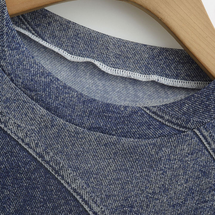 Dams långärmad topp med elegant denimdesign Mirla-Eva Jonsson