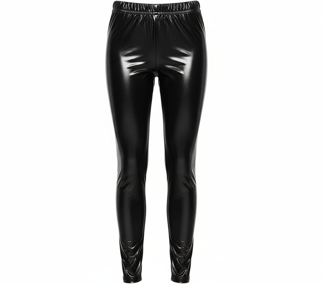 Dams leggings i högblank läderlook med figursydd design Mirla-Eva Jonsson