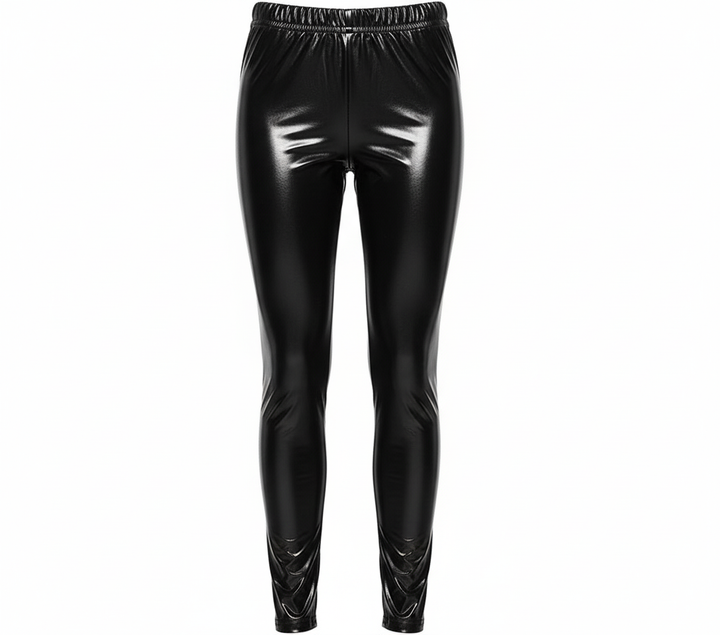 Dams leggings i högblank läderlook med figursydd design Mirla-Eva Jonsson