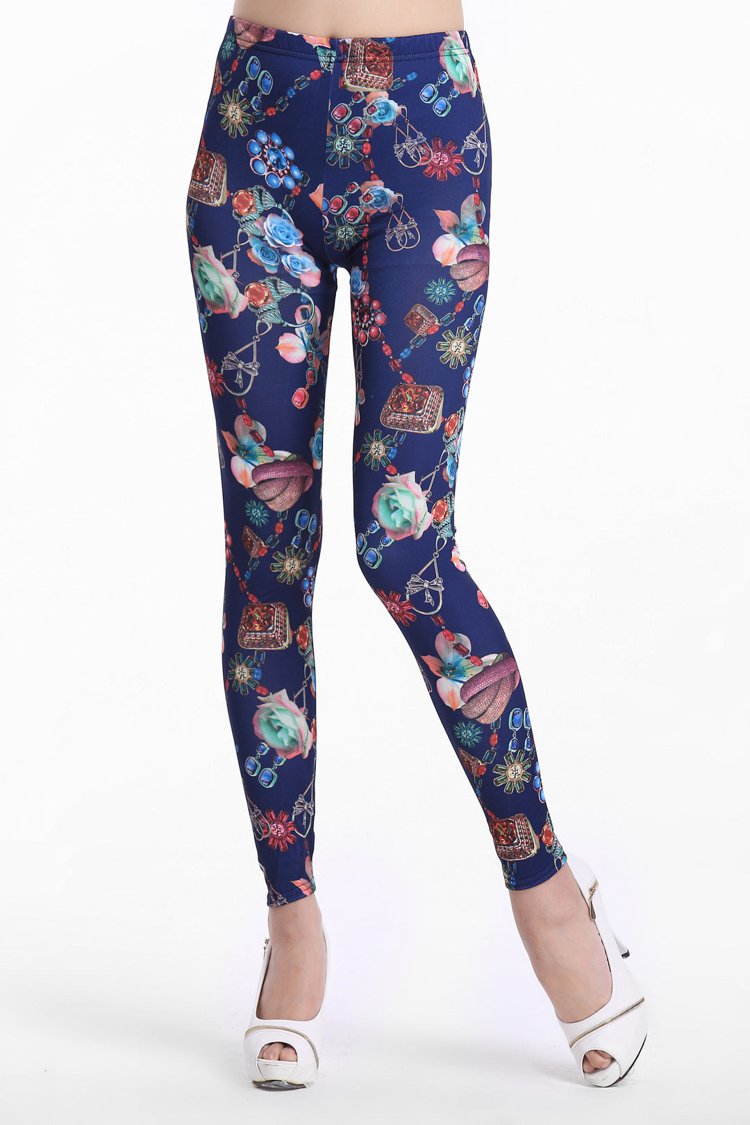 Dams leggings med blommönster och hög midja Eva Jonsson-Eva Jonsson