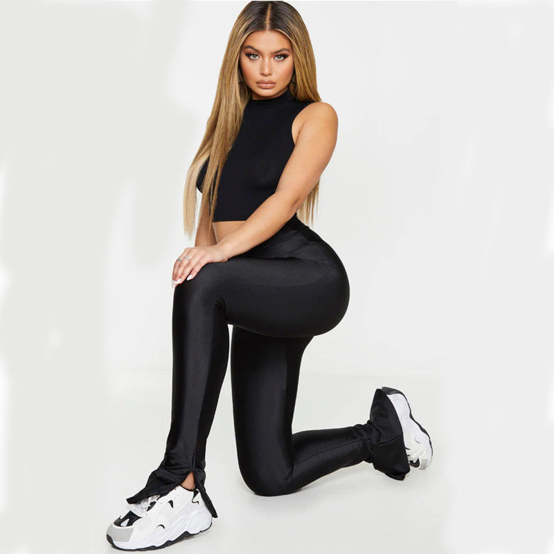 Dams leggings med elegant slitsdesign och hög midja Mirla-Eva Jonsson