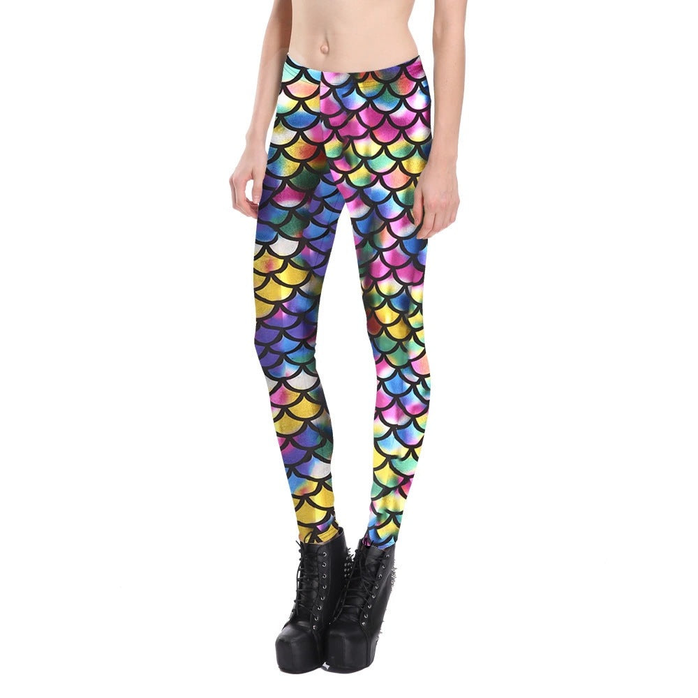 Dams leggings med glänsande fjällmönster Eva Jonsson-Eva Jonsson