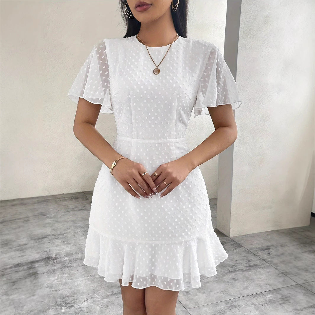 Dams lekfull chiffondress med puffärmar Mirla-Eva Jonsson