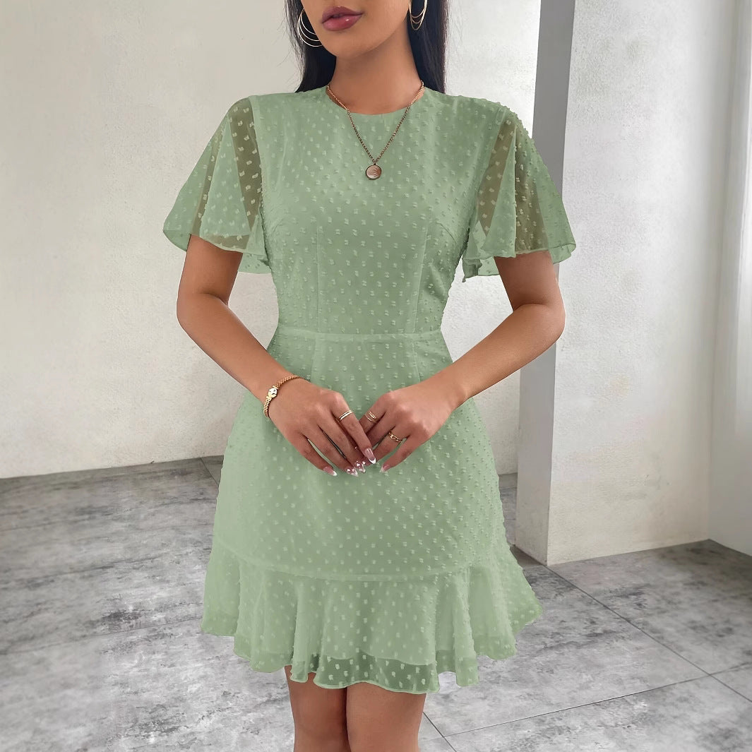 Dams lekfull chiffondress med puffärmar Mirla-Eva Jonsson