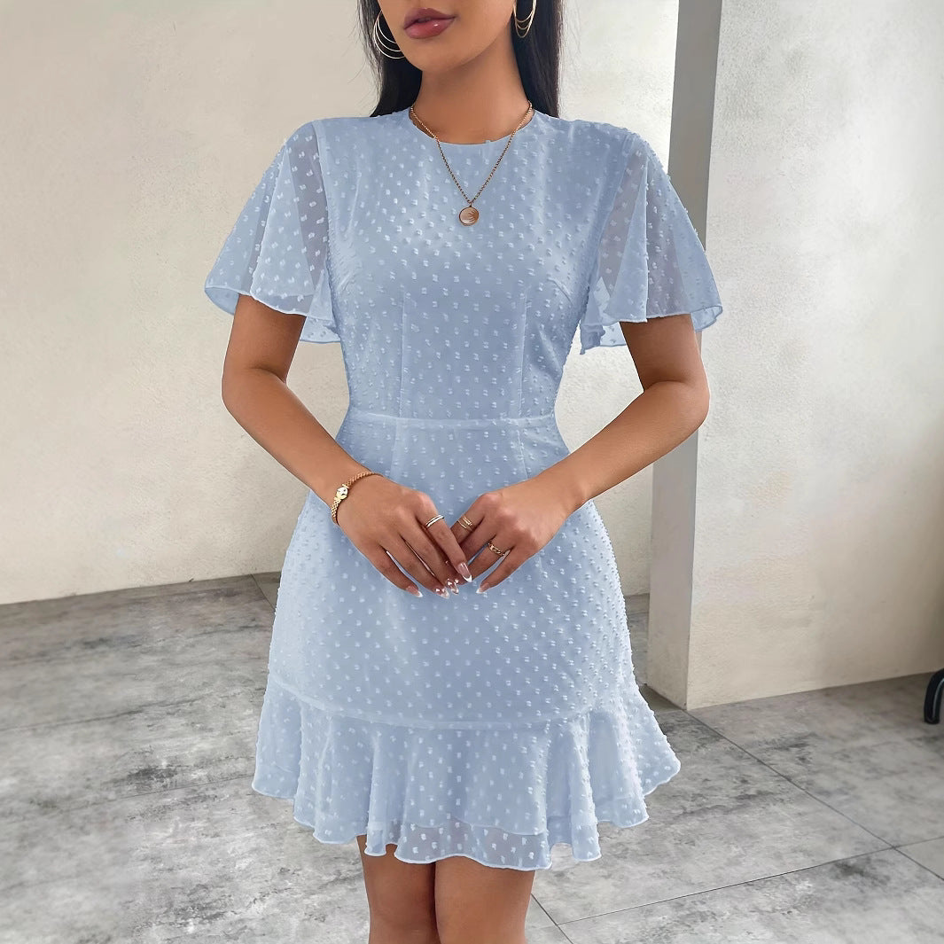 Dams lekfull chiffondress med puffärmar Mirla-Eva Jonsson