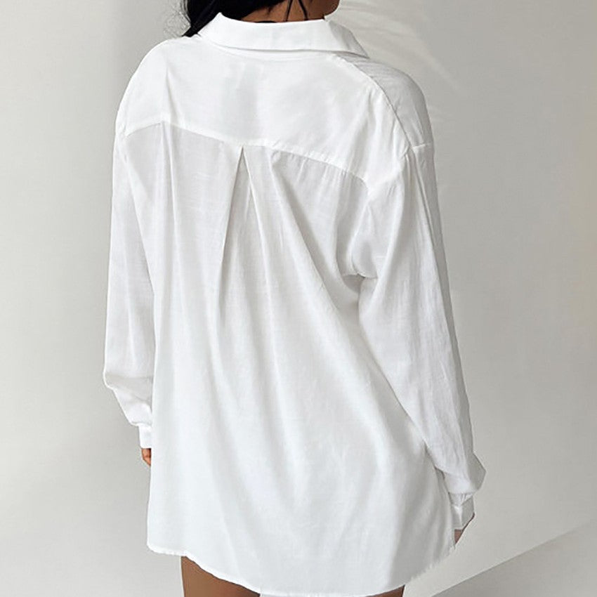 Dams loungewear-set med avslappnad button-up-blus och bekväma shorts Eva Jonsson-Eva Jonsson