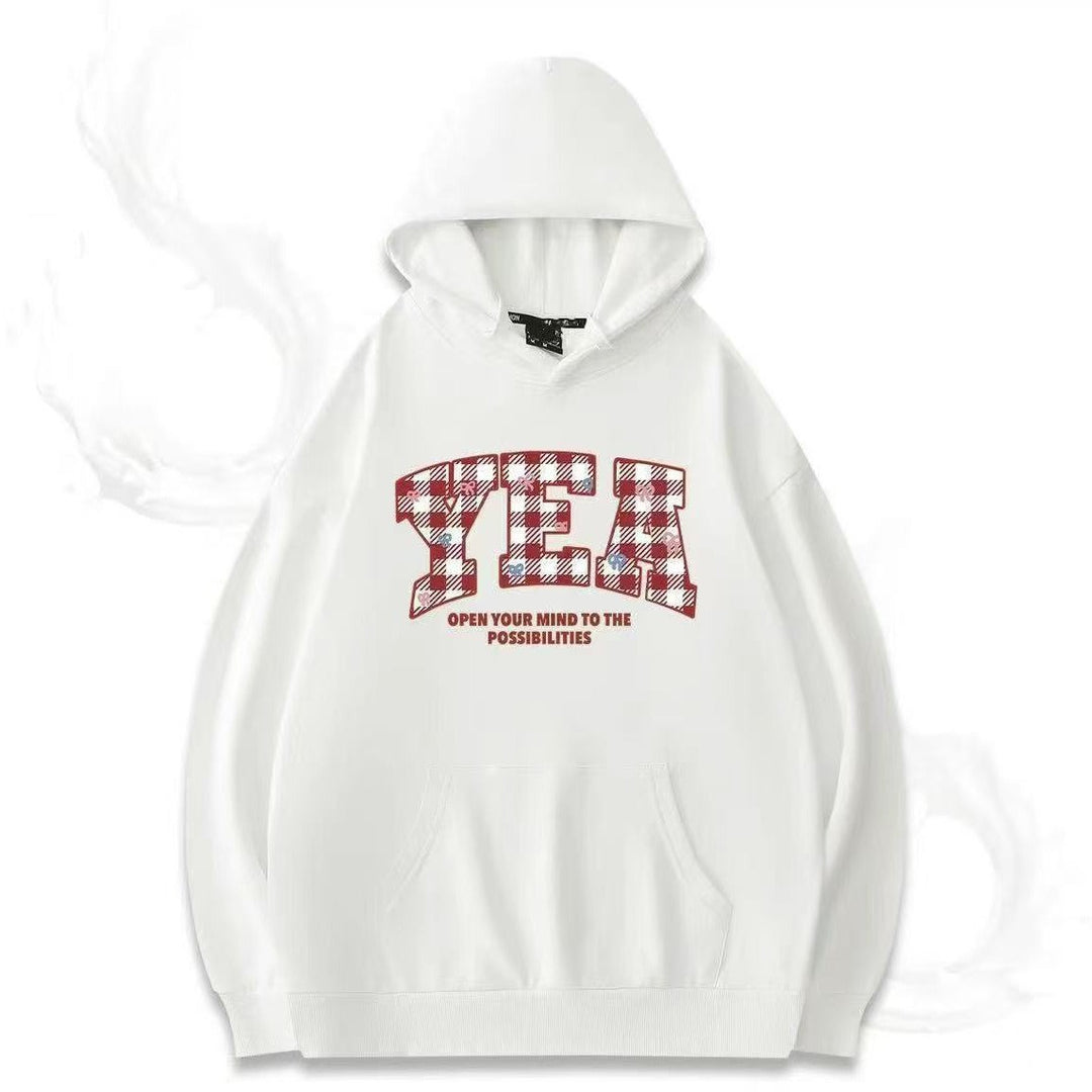 Dams oversized huva sweatshirt med kreativ skrivning Mirla-Eva Jonsson