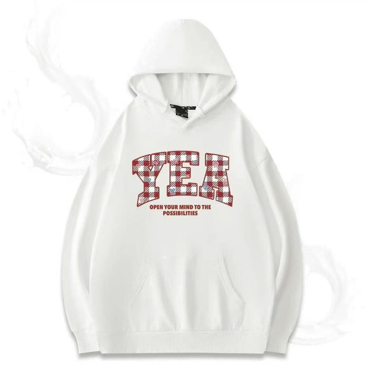Dams oversized huva sweatshirt med kreativ skrivning Mirla-Eva Jonsson
