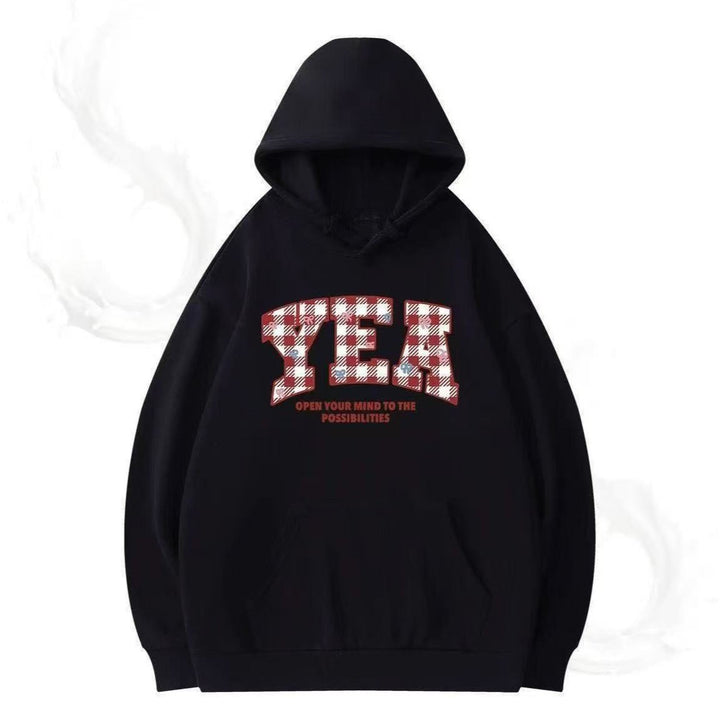 Dams oversized huva sweatshirt med kreativ skrivning Mirla-Eva Jonsson