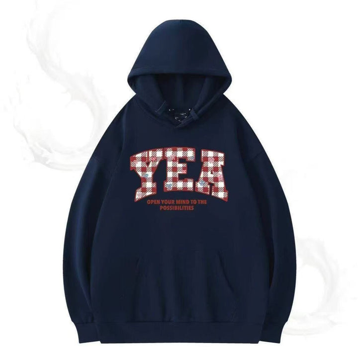 Dams oversized huva sweatshirt med kreativ skrivning Mirla-Eva Jonsson