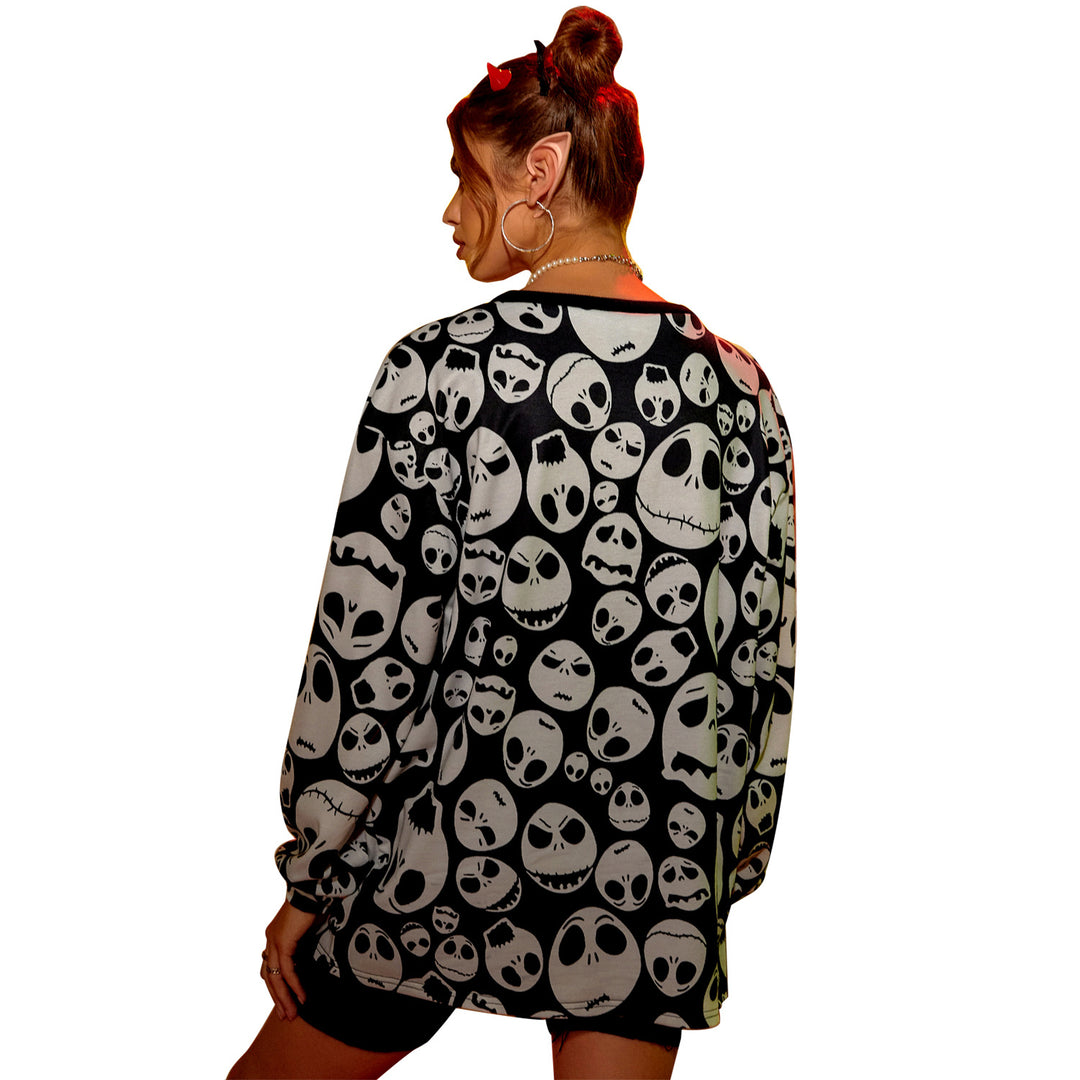 Dams oversized sweatshirt med unik dödskalle design Mirla-Eva Jonsson