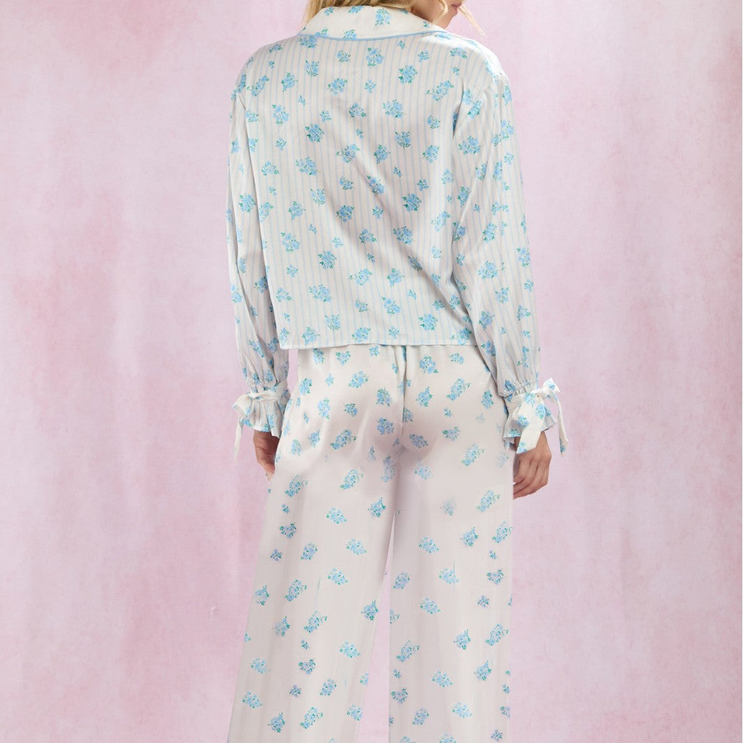 Dams pyjamas-set med blommönster och elegant snitt Eva Jonsson-Eva Jonsson