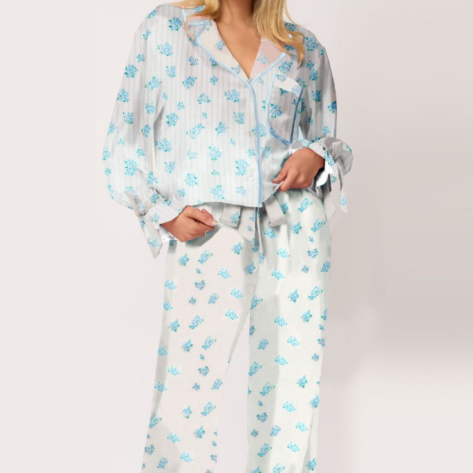 Dams pyjamas-set med blommönster och elegant snitt Eva Jonsson-Eva Jonsson