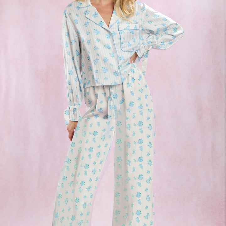 Dams pyjamas-set med blommönster och elegant snitt Eva Jonsson-Eva Jonsson