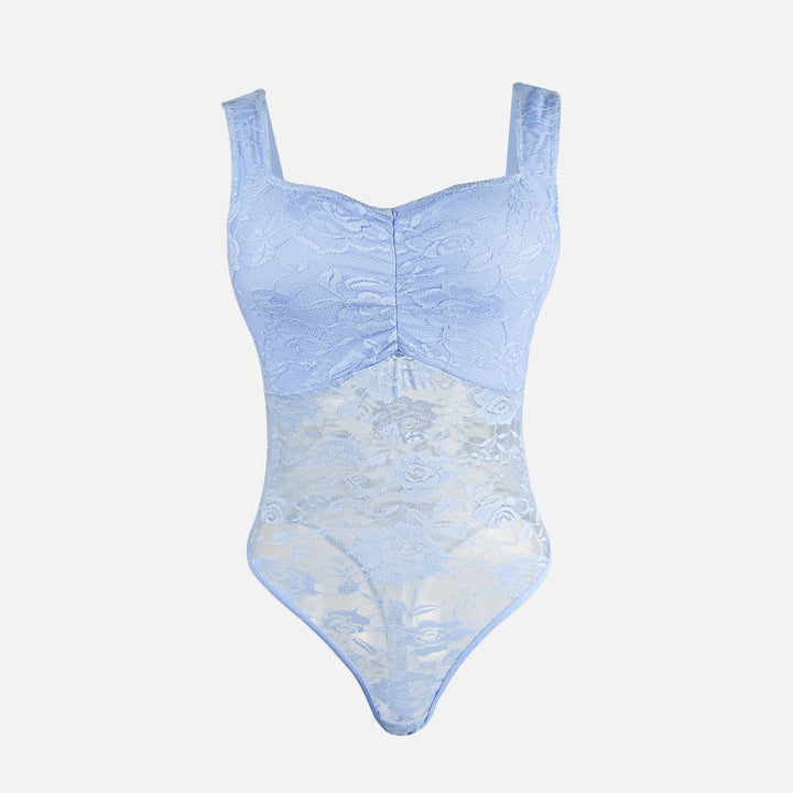 Dams spets bodysuit med blommönster och figursydd design Mirla-Eva Jonsson