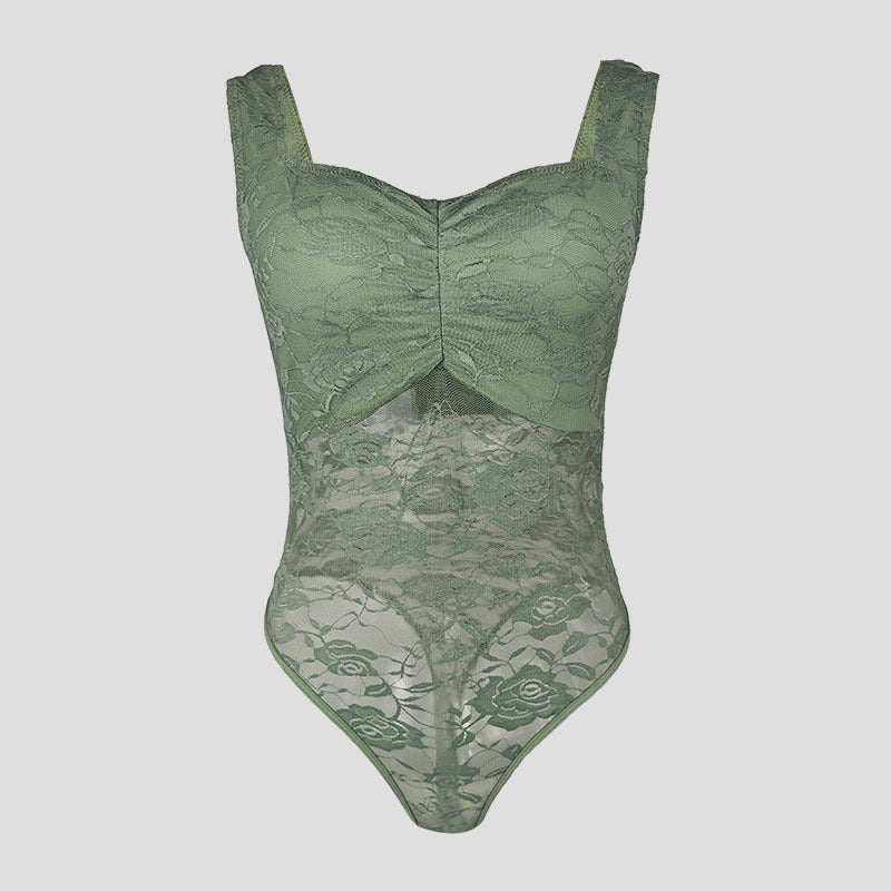 Dams spets bodysuit med blommönster och figursydd design Mirla-Eva Jonsson