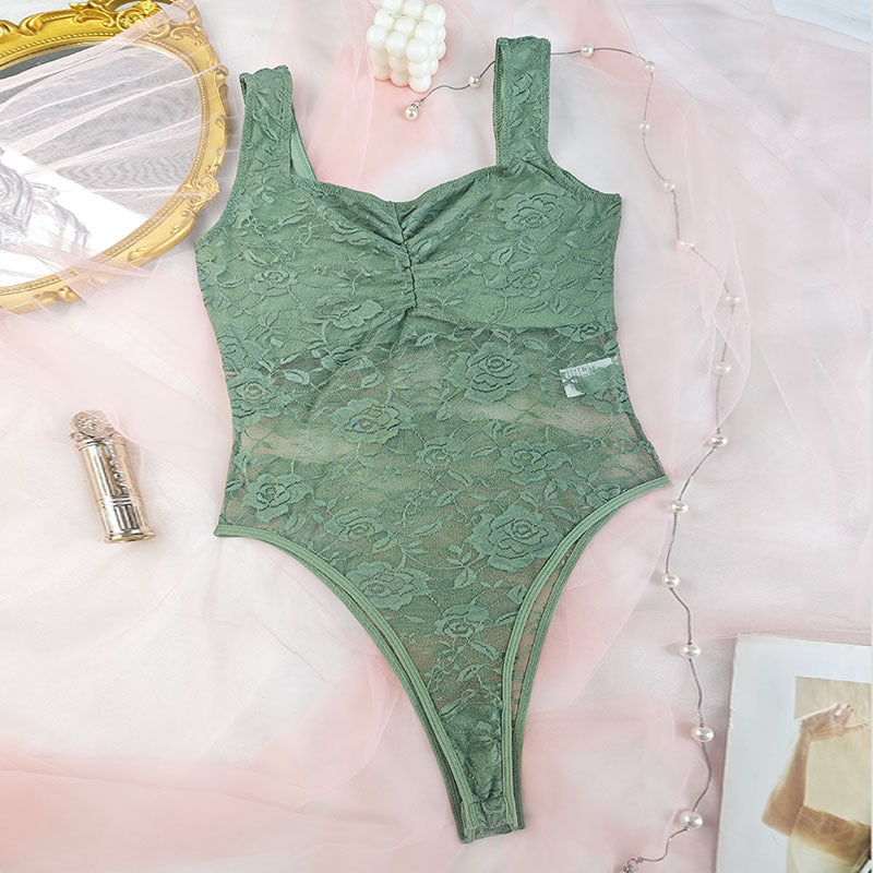 Dams spets bodysuit med blommönster och figursydd design Mirla-Eva Jonsson