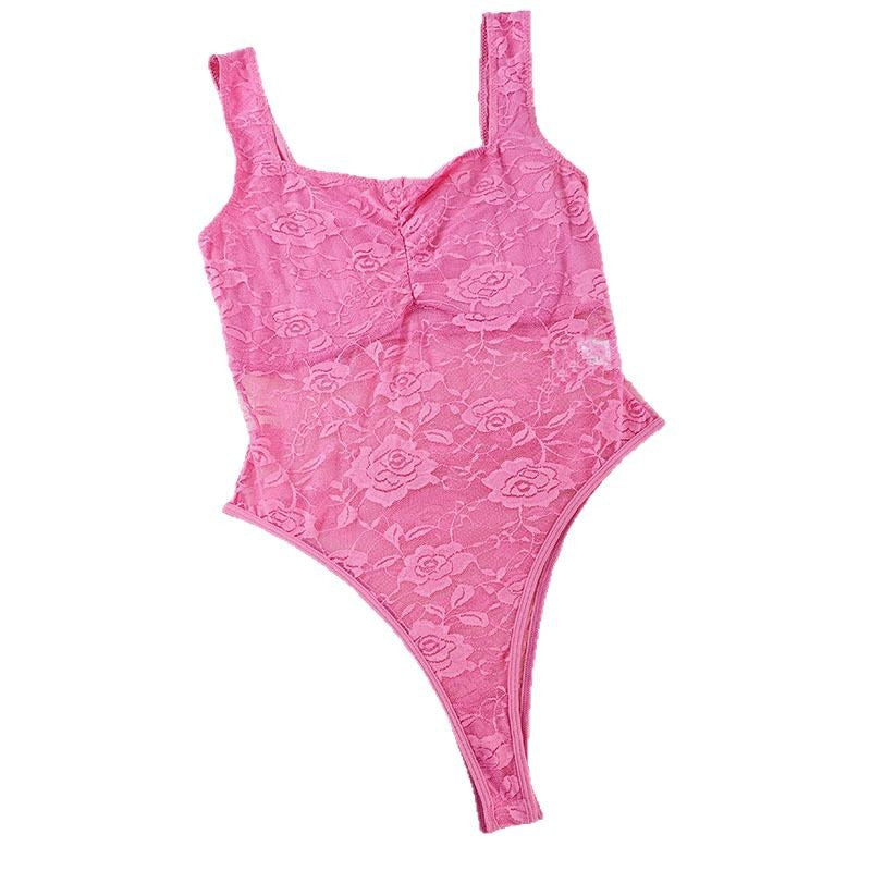 Dams spets bodysuit med blommönster och figursydd design Mirla-Eva Jonsson