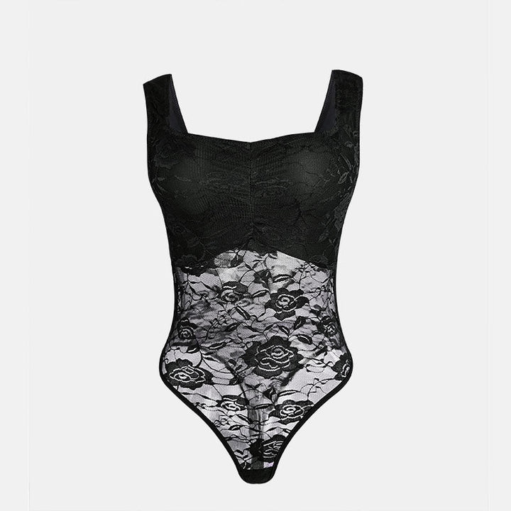 Dams spets bodysuit med blommönster och figursydd design Mirla-Eva Jonsson