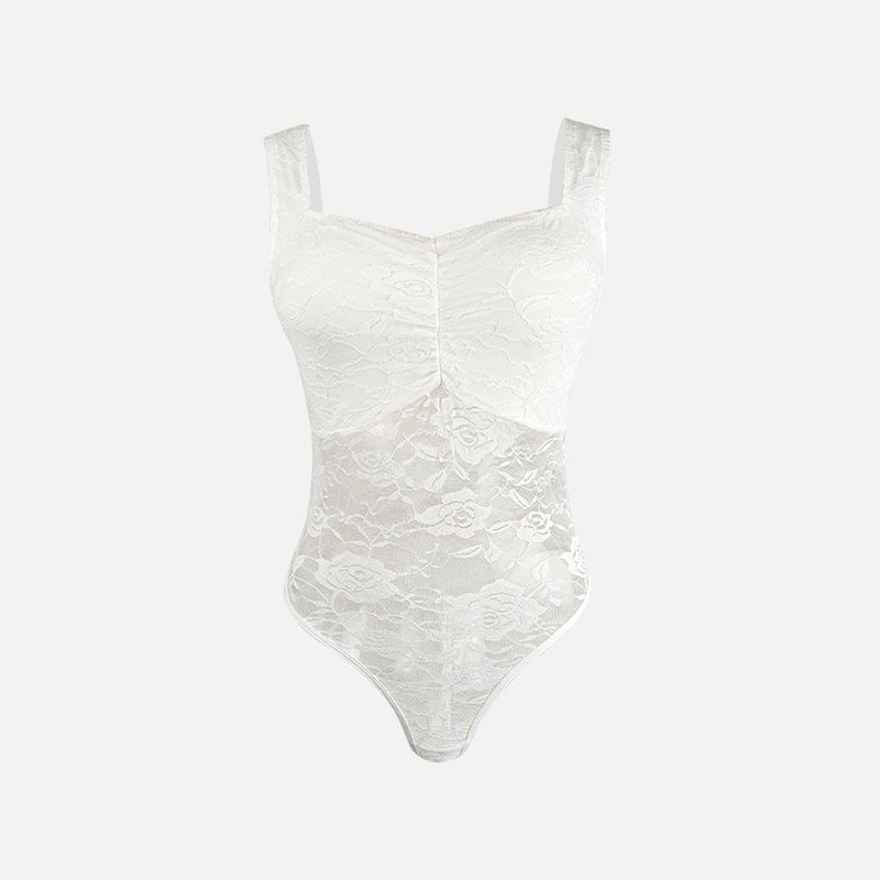 Dams spets bodysuit med blommönster och figursydd design Mirla-Eva Jonsson