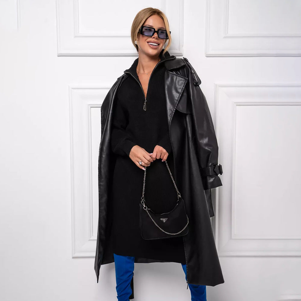 Dams stickad klänning med ståkrage och hel dragkedja Eva Jonsson-Eva Jonsson