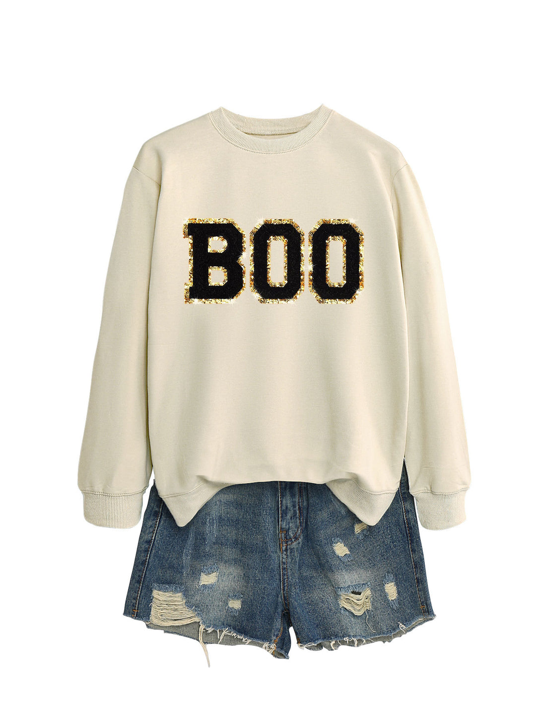 Dams sweatshirt med glittrande tryck Mirla-Eva Jonsson
