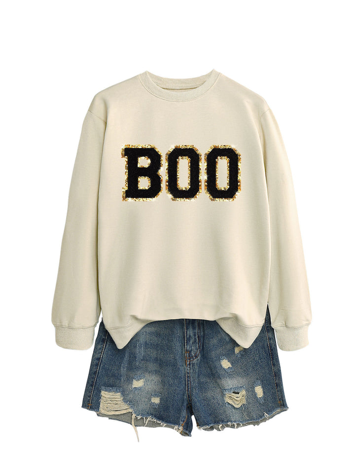 Dams sweatshirt med glittrande tryck Mirla-Eva Jonsson