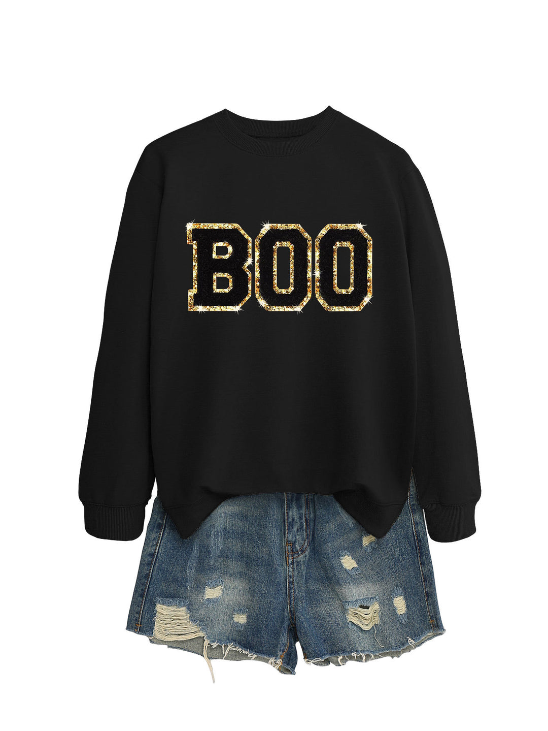 Dams sweatshirt med glittrande tryck Mirla-Eva Jonsson