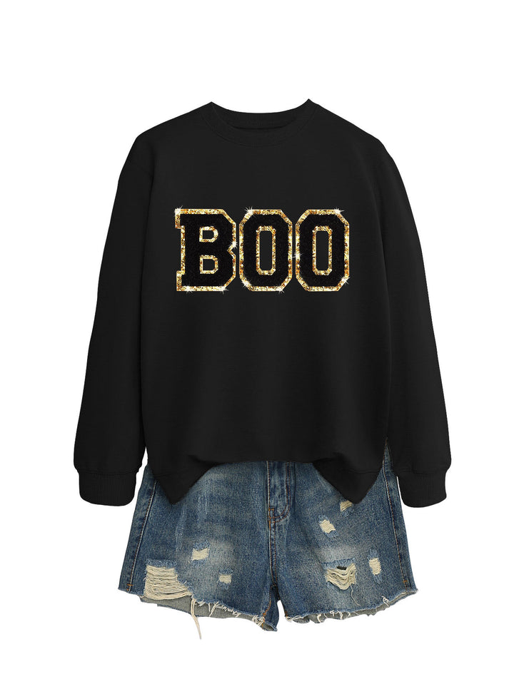 Dams sweatshirt med glittrande tryck Mirla-Eva Jonsson