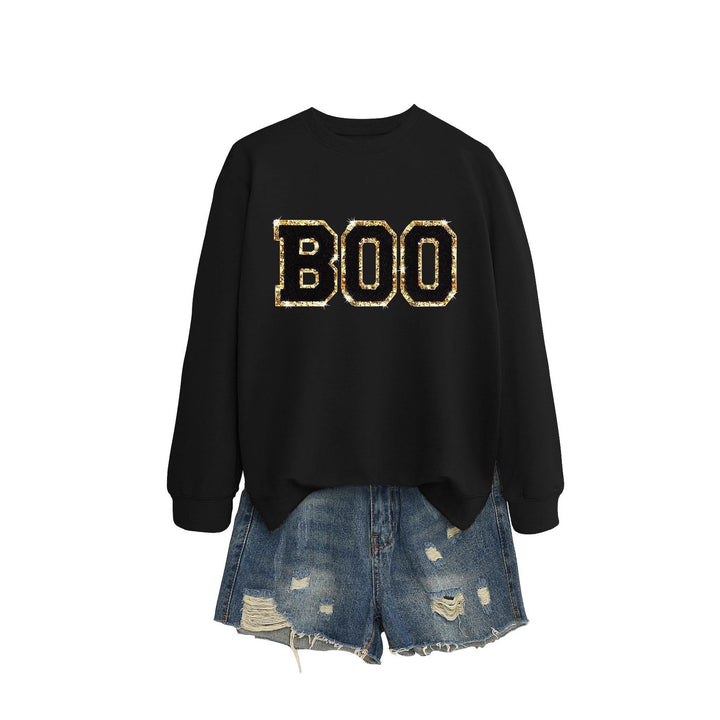 Dams sweatshirt med glittrande tryck Mirla-Eva Jonsson