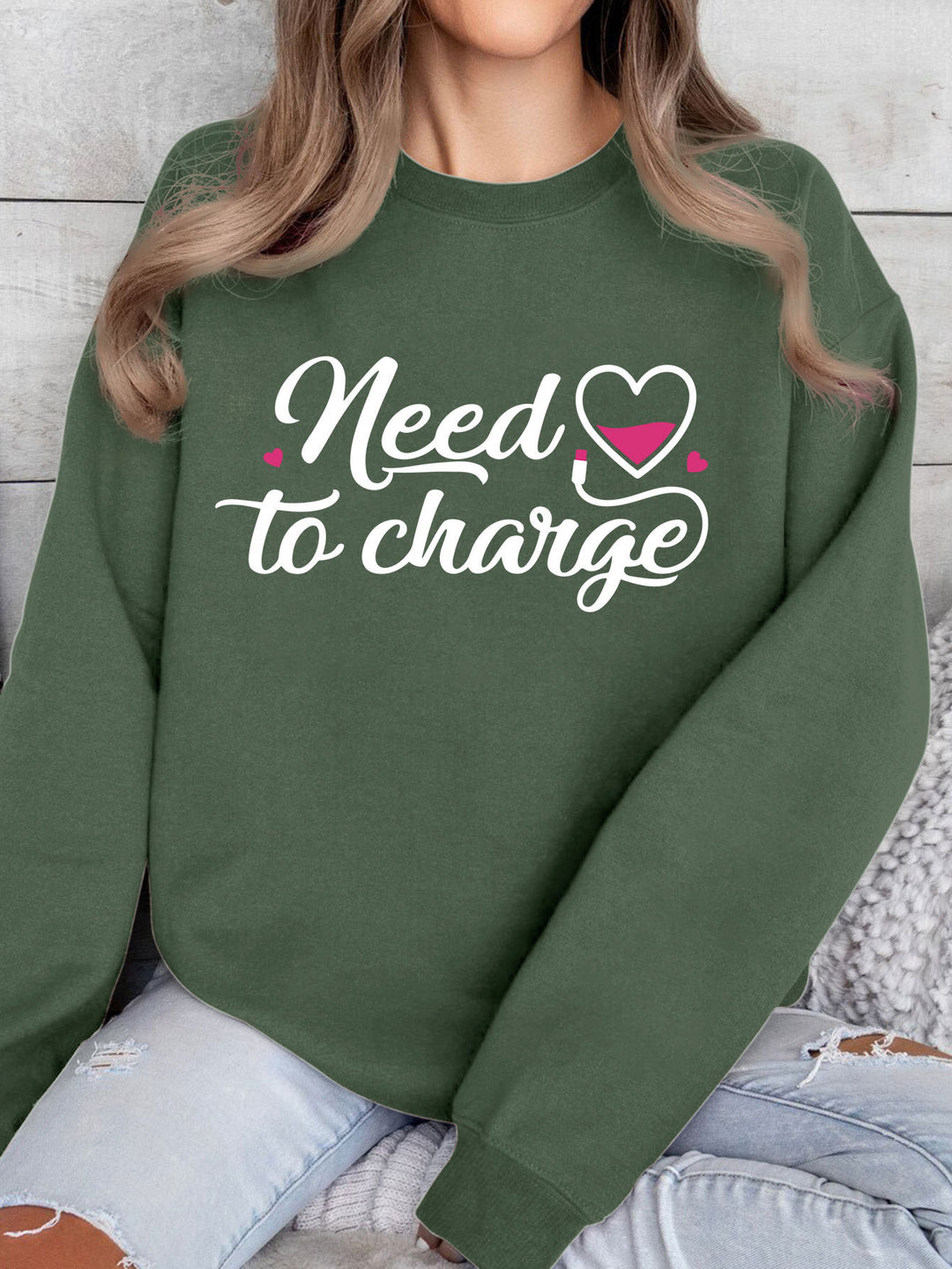 Dams sweatshirt med inspirerande hjärta citat och avslappnad passform Mirla-Eva Jonsson