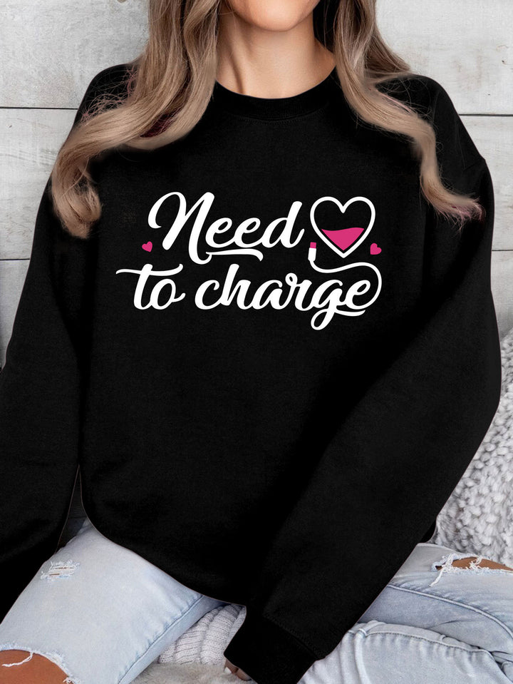 Dams sweatshirt med inspirerande hjärta citat och avslappnad passform Mirla-Eva Jonsson
