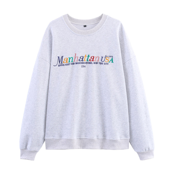 Dams sweatshirt med iögonfallande text Mirla-Eva Jonsson
