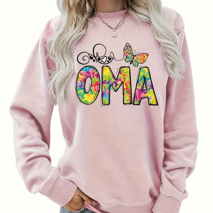 Dams sweatshirt med kreativ botanisk tryck Mirla-Eva Jonsson