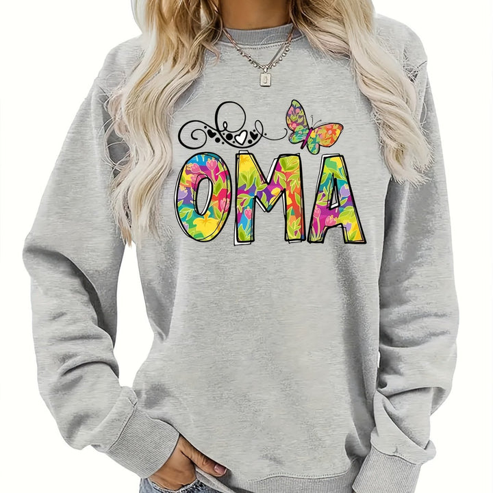 Dams sweatshirt med kreativ botanisk tryck Mirla-Eva Jonsson
